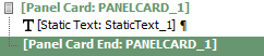 Controls generated from Quick Panels using the {PanelCard} placeholder